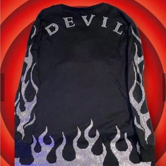 LOONEY TUNES -Dolls Kill -Tasmanian Devil Rhinestone Graphic Tee NEW - Picture 9 of 9